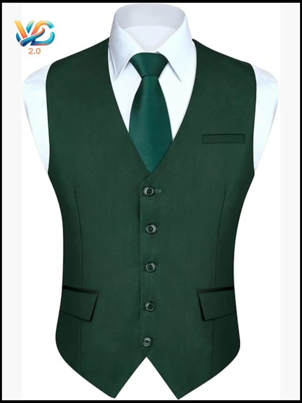 Men's Slim Fit Formal Suit Vest, V-Neck Waistcoat for Wedding Business